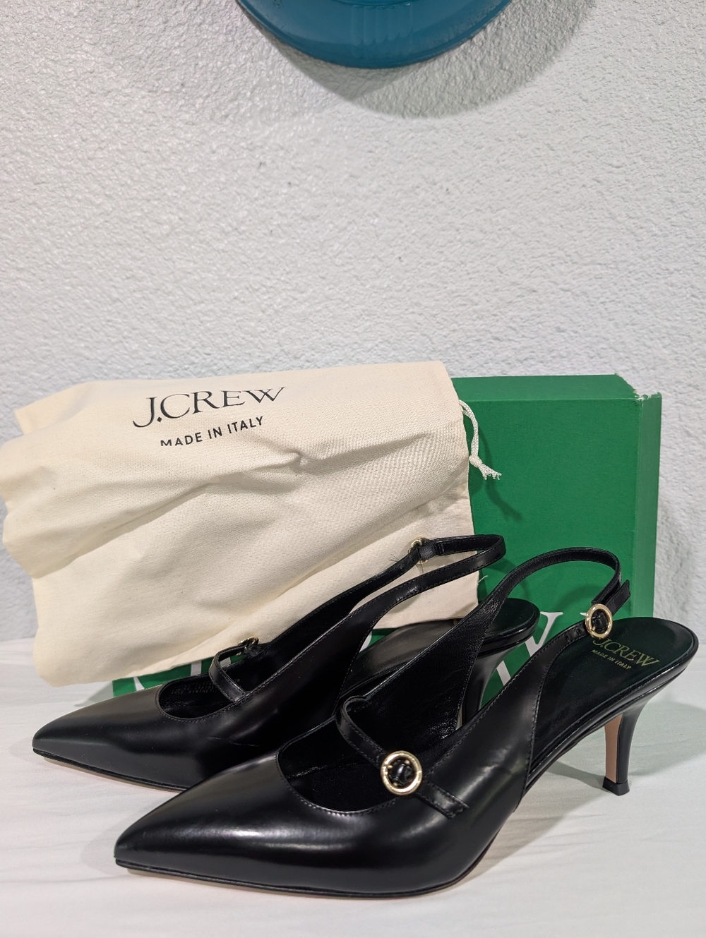 J Crew Made-in-Italy Colette buckle slingback pumps in leather CC042 - Picture 2 of 11